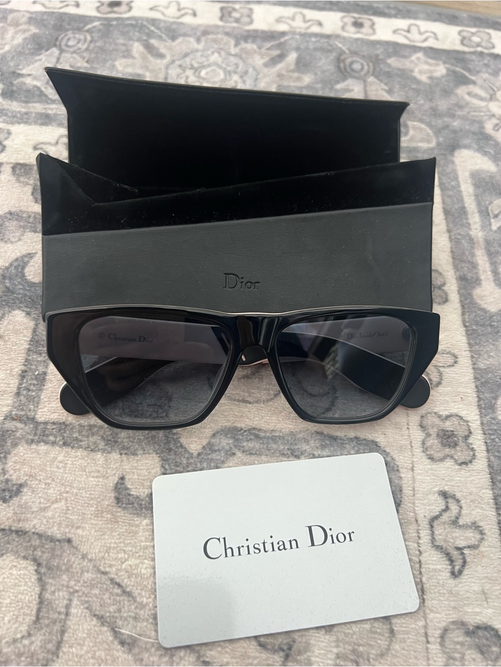 DiorPacific S2U 53mm Rectangular Sunglasses peach and black logo NWTS